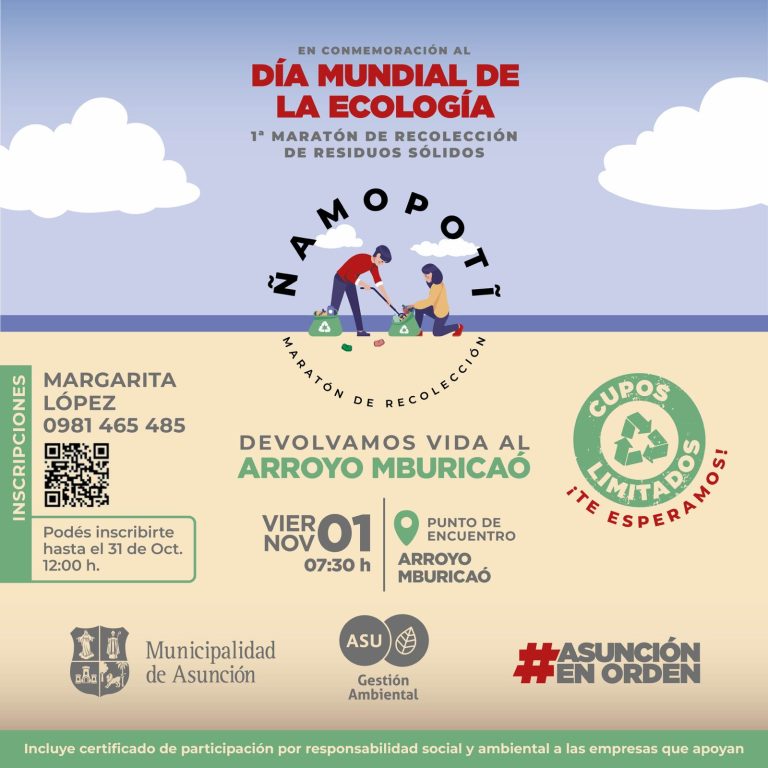 “Ñamopotĩ es una ingeniosa campaña para limpiar el arroyo Mburicaó por medio de una competencia que organiza la Dirección General de Gestión Ambiental este viernes 1° de noviembre